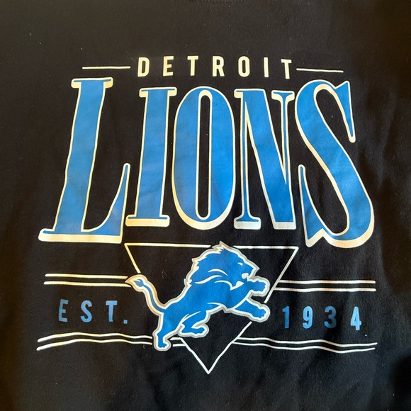 NFL Detroit Lions Black and Blue Crewneck Sweater - Picture 2 of 4